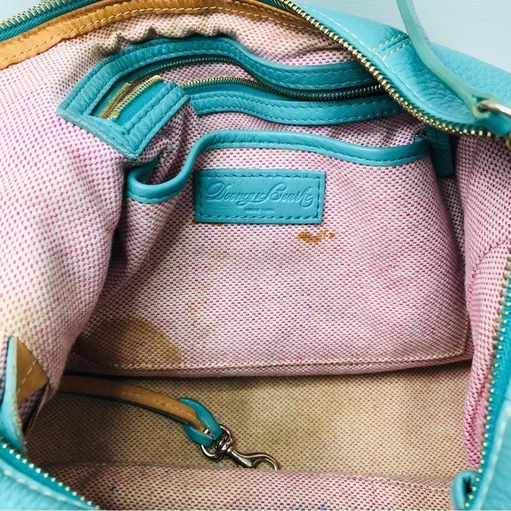 Price is firm DOONEY & BOURKE Turquoise Mini Pocket Sac Shoulder Handbag - Picture 4 of 9